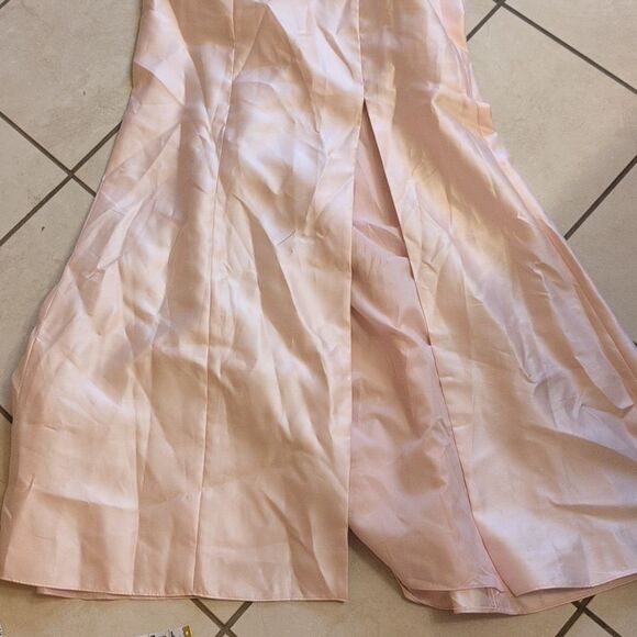 NWT Alfred Sung Off-Shoulder Blush Pink Dress Satin Twill Size 10 - Picture 3 of 14